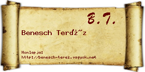 Benesch Teréz névjegykártya